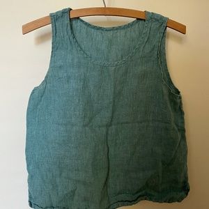Teal Linen Top Size S
